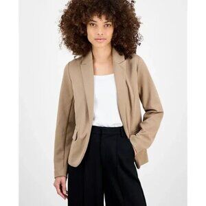 Bar III PETITE Professional Blazer/Jacket Peak Lapel Neutral Warm Ginger PM NWT